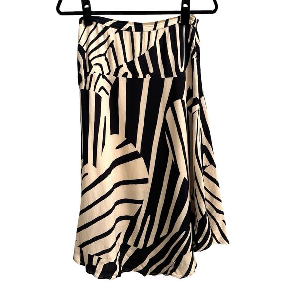 Anthropologie Maeve Ava Zebra Printed A Line Skirt  2 Classy Boho Knee Length - Picture 5 of 8